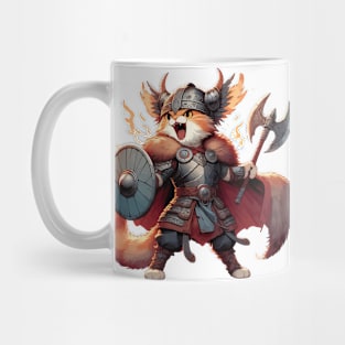 Funny Viking Warrior Cat Norse Mythology Anime Portrait Mug